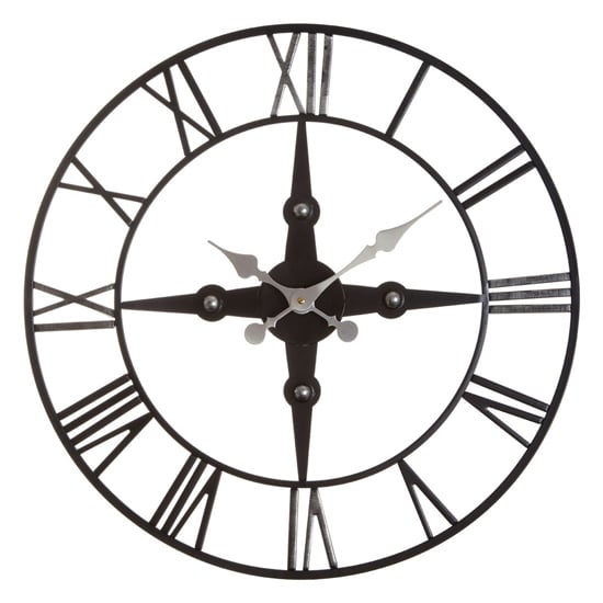 Symbia Round Wall Clock In Black Metal Frame_2