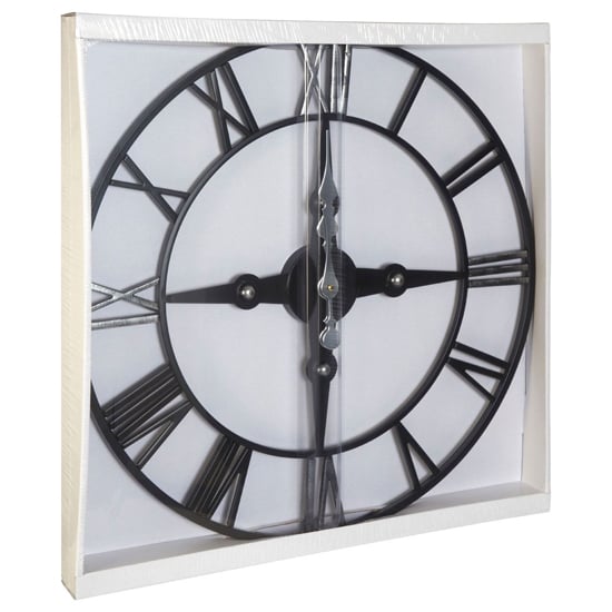 Symbia Round Wall Clock In Black Metal Frame_3
