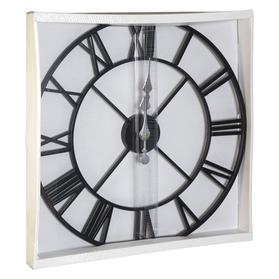Symbia Wall Round Clock In Black Metal Frame_2