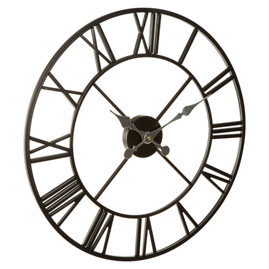 Read more about Symbia wall round clock in black metal frame