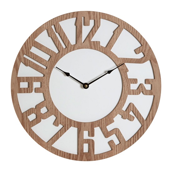 Symbia Wooden Wall Clock Round In Natural Furniture in Fashion