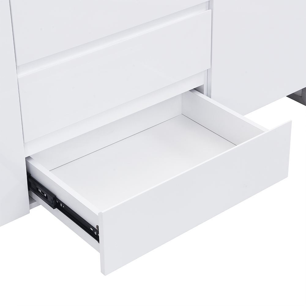 Sydney High Gloss Sideboard With 2 Door 3 Drawer In White