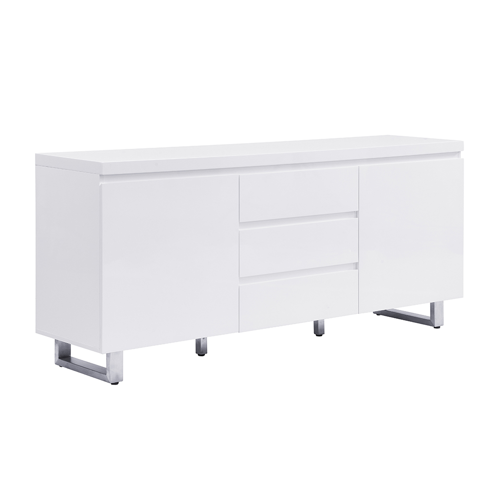 Sydney High Gloss Sideboard With 2 Door 3 Drawer In White