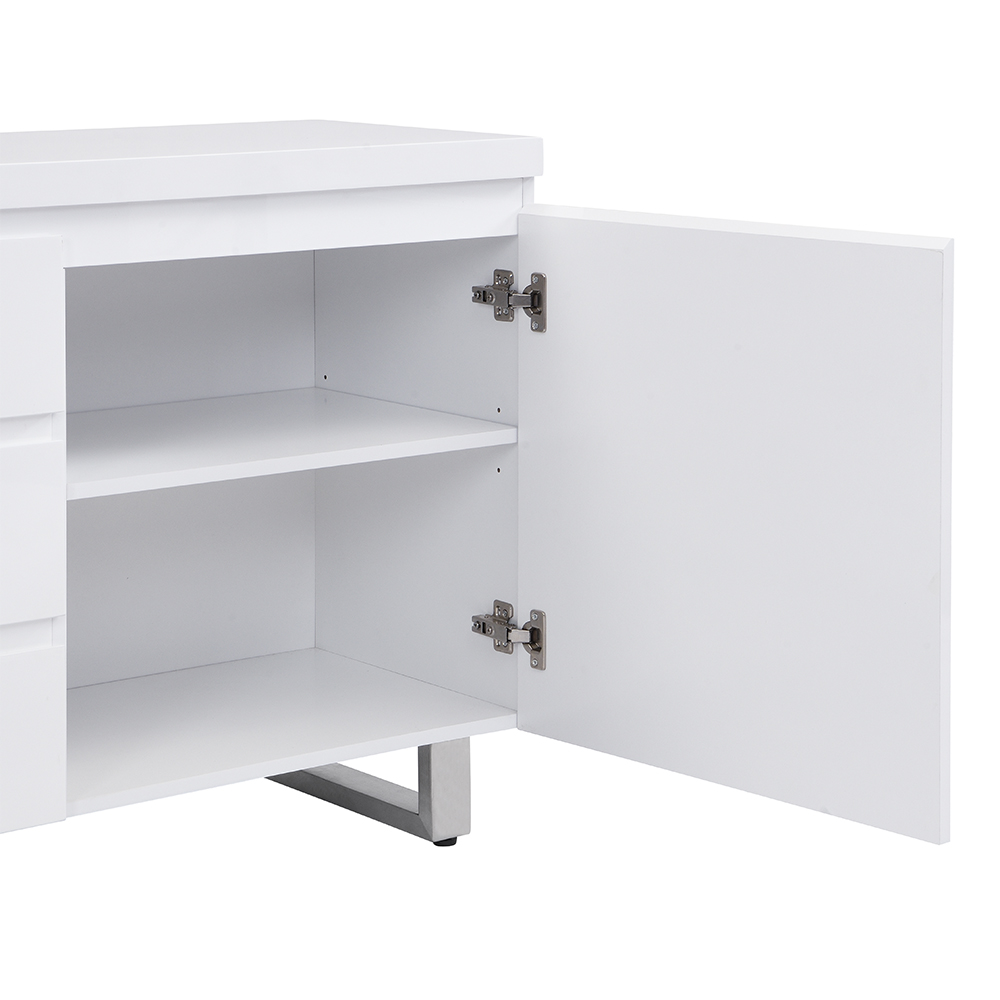Sydney High Gloss Sideboard With 2 Door 3 Drawer In White