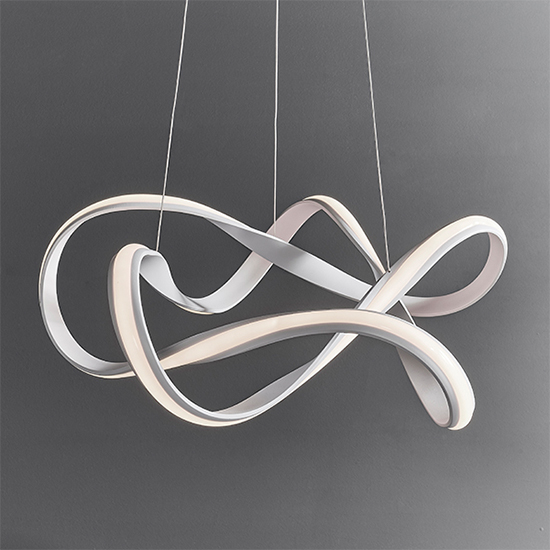 Synergy LED Large Ceiling Pendant Light In Sand White