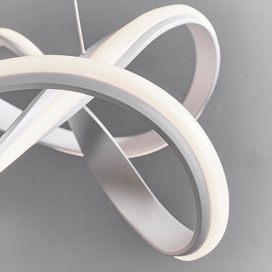 Synergy LED Large Ceiling Pendant Light In Sand White