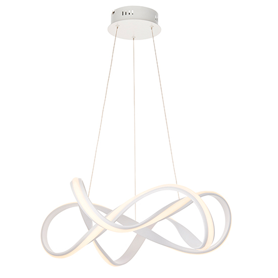 Read more about Synergy led large ceiling pendant light in sand white