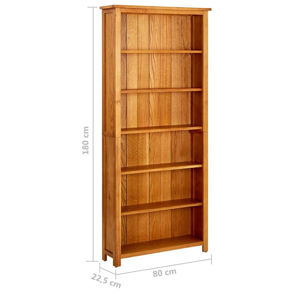 Syracuse Wooden Bookcase With 6 Shelves - Brown