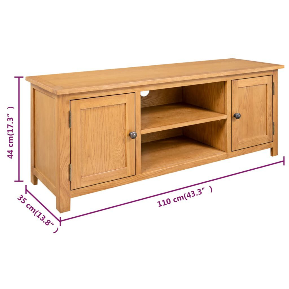 Syracuse Wooden TV Stand With 2 Doors - Natural