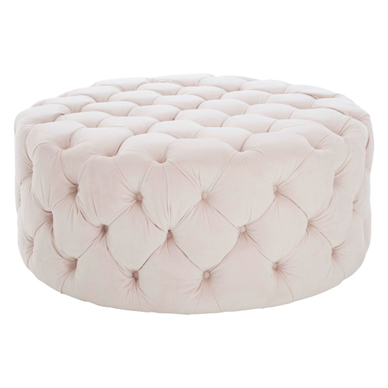 Syria Upholstered Fabric Footstool In Muted Pink