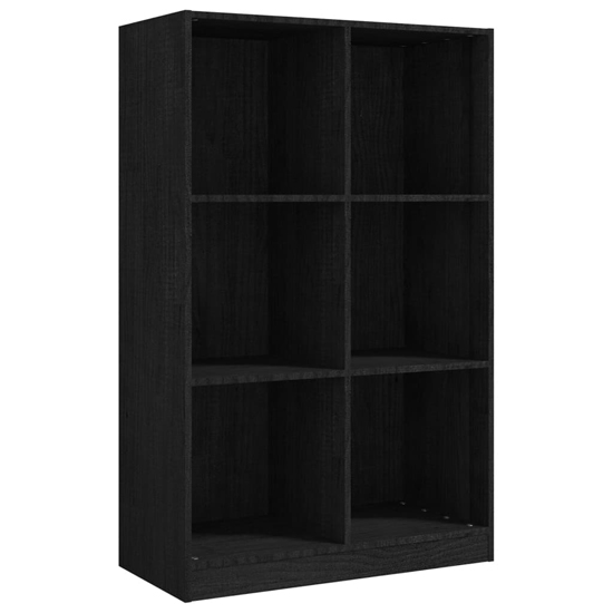 Taban Pinewood Bookcase With 6 Shelves In Black_3