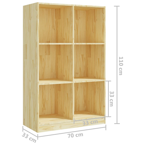 Taban Pinewood Bookcase With 6 Shelves In Natural_5