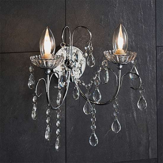 Tabitha 2 Lights Wall Light In Polished Chrome