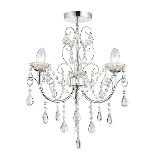 Tabitha 3 Lights Semi Flush Ceiling Light In Polished Chrome