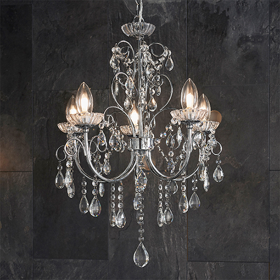 Tabitha 5 Lights Ceiling Pendant Light In Polished Chrome
