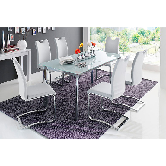 Plato 6 Seater White Dining Table Set With Koln Dining