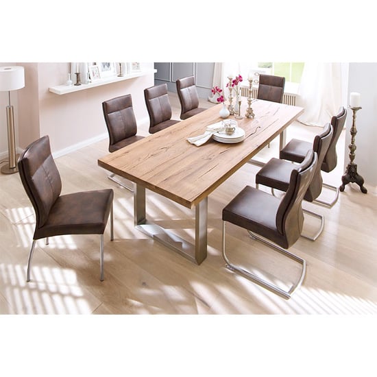 Capello Solid Oak 8 Seater Dining Table With Edward Chairs