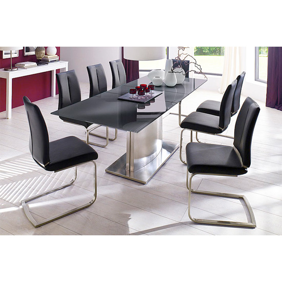 Memory 8 Seater Grey Dining Table Set With Ronja Dining