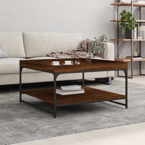 Read more about Tacey wooden coffee table in brown oak with undershelf