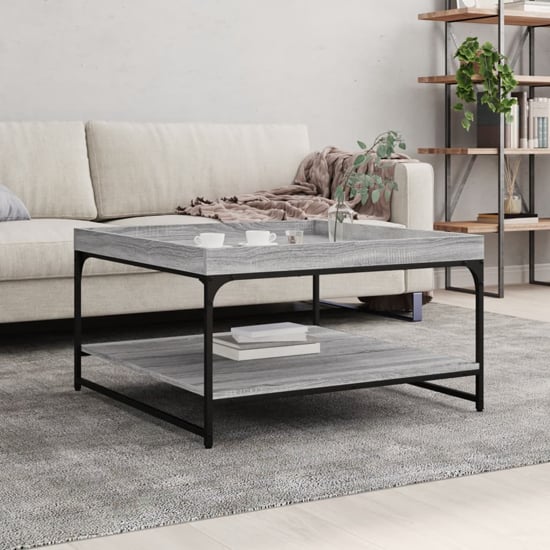 Read more about Tacey wooden coffee table in grey sonoma oak with undershelf