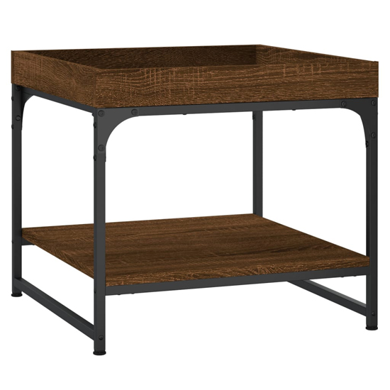 Tacey Wooden Coffee Table Square In Brown Oak