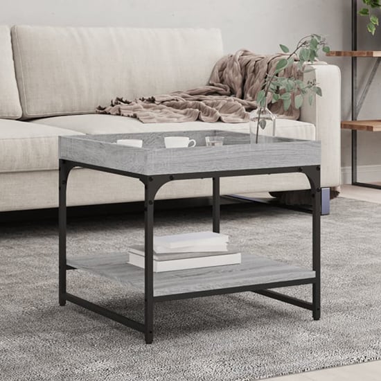 Read more about Tacey wooden coffee table square in grey sonoma oak