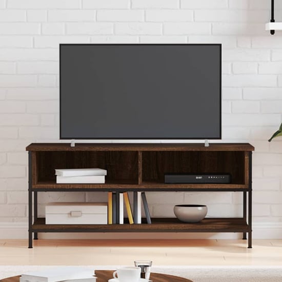 Product photograph of Tacey Wooden Tv Stand With 2 Open Shelves In Brown Oak from Furniture in Fashion