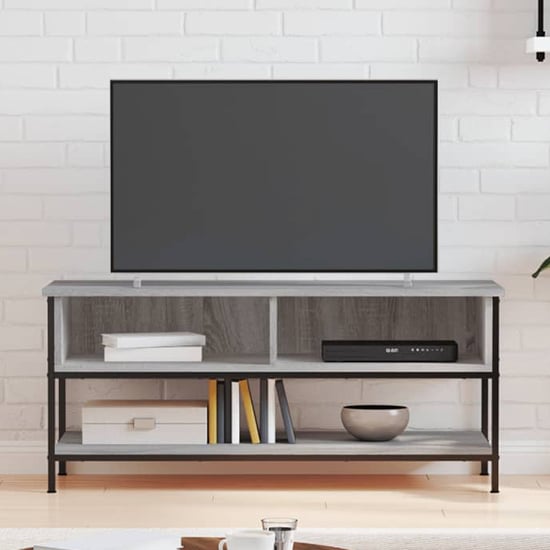Read more about Tacey wooden tv stand with 2 open shelves in grey sonoma oak
