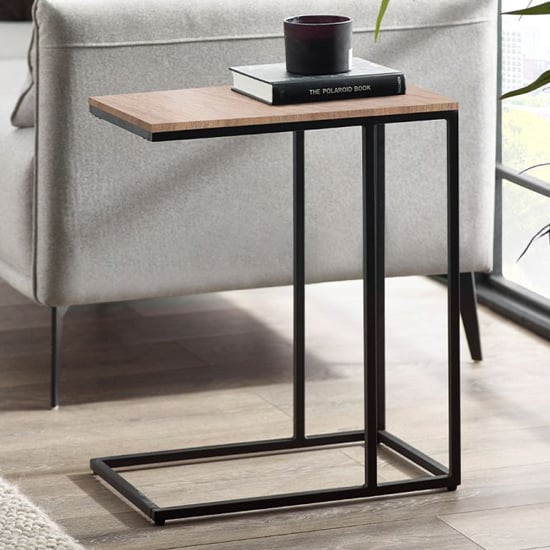 Product photograph of Tacita Wooden Side Table In Sonoma Oak from Furniture in Fashion