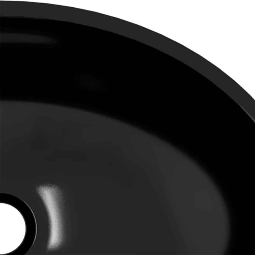 Tacoma Oval Countertop Basin Without Waste 500mm Wide 0TH - Black Glass