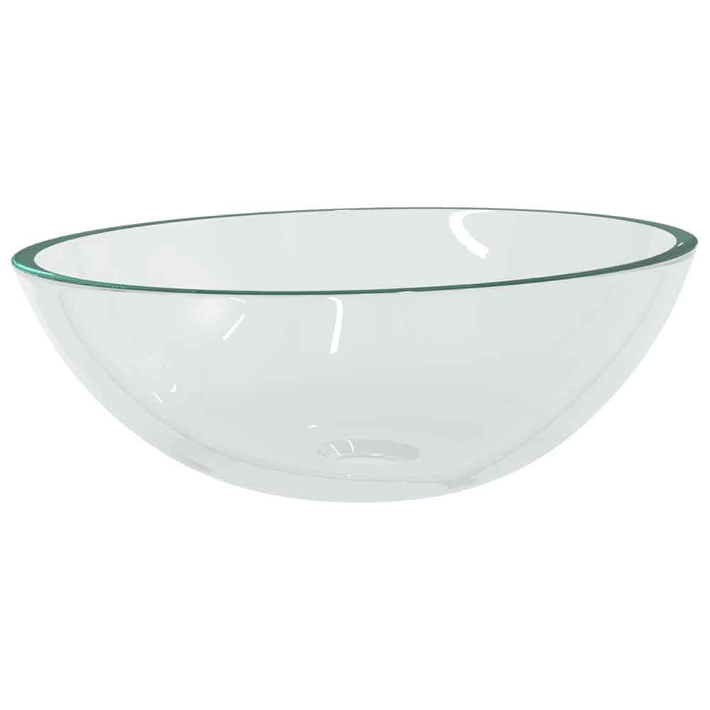 Tacoma Oval Countertop Basin Without Waste 500mm Wide 0TH - Clear Glass