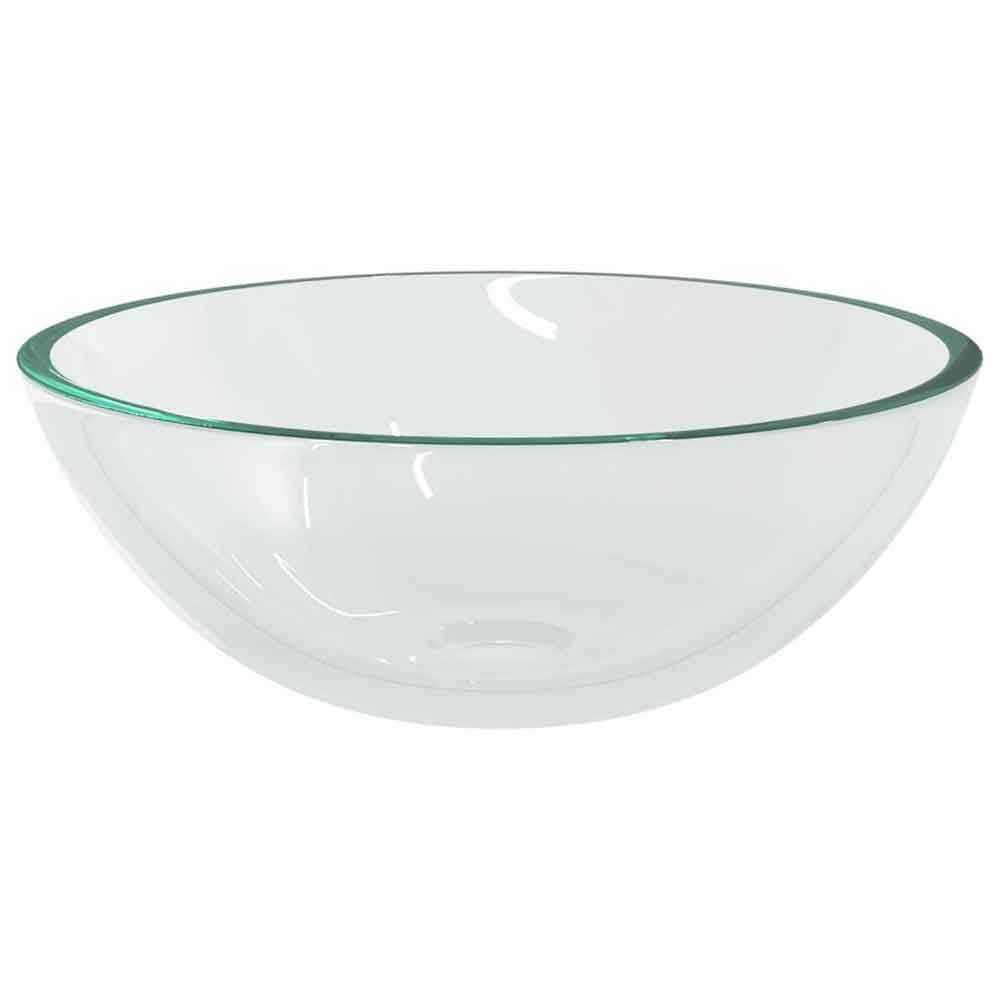 Tacoma Oval Countertop Basin Without Waste 500mm Wide 0TH - Clear Glass
