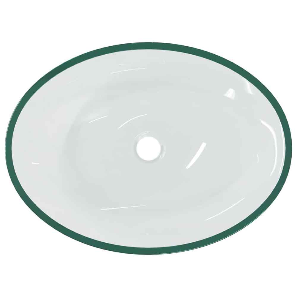 Tacoma Oval Countertop Basin Without Waste 500mm Wide 0TH - Clear Glass