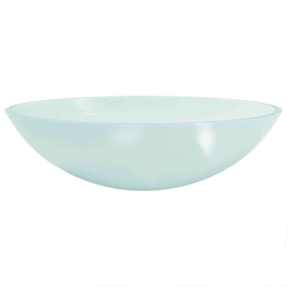Tacoma Oval Countertop Basin Without Waste 500mm Wide 0TH - Frosted Glass