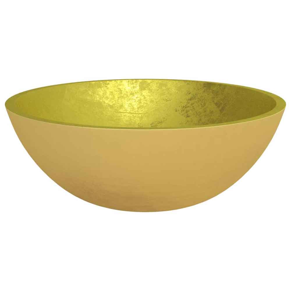Tacoma Oval Countertop Basin Without Waste 500mm Wide 0TH - Gold Glass