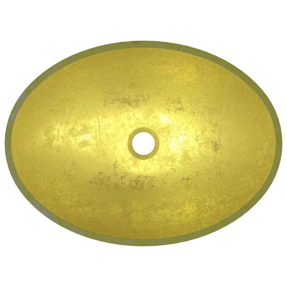 Tacoma Oval Countertop Basin Without Waste 500mm Wide 0TH - Gold Glass
