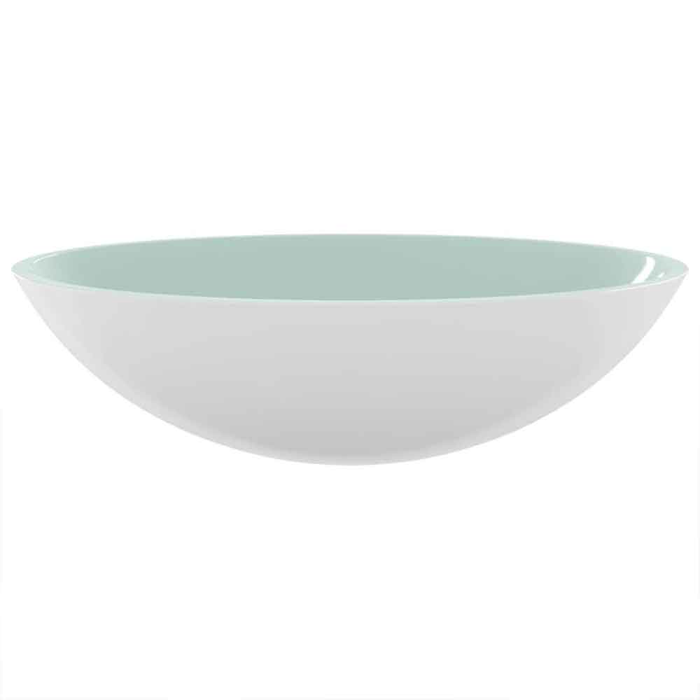 Tacoma Oval Countertop Basin Without Waste 500mm Wide 0TH - White Glass