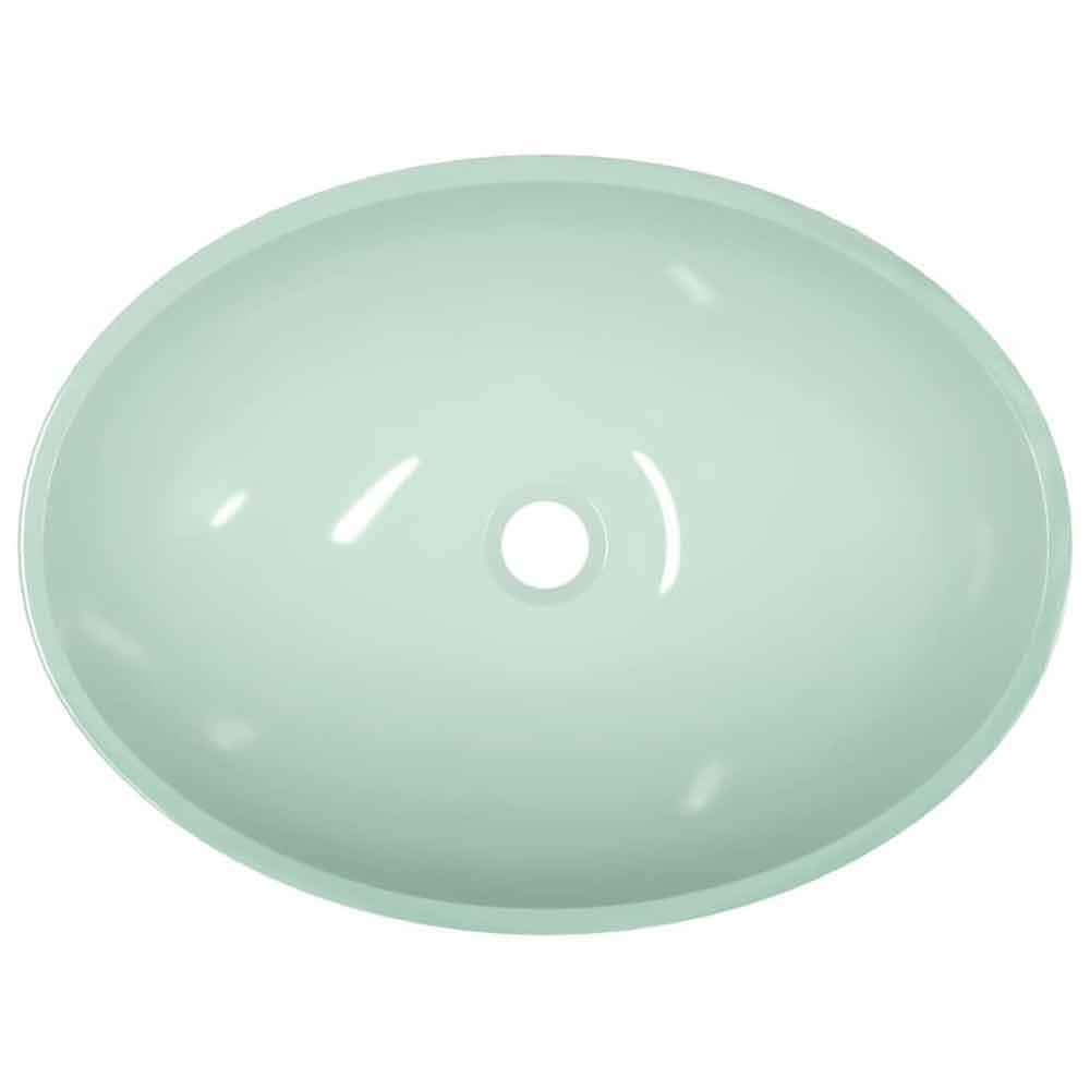 Tacoma Oval Countertop Basin Without Waste 500mm Wide 0TH - White Glass