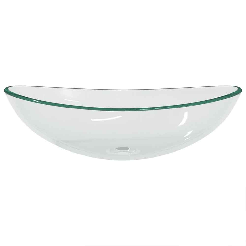 Tacoma Oval Countertop Basin Without Waste 545mm Wide 0TH - Clear Glass