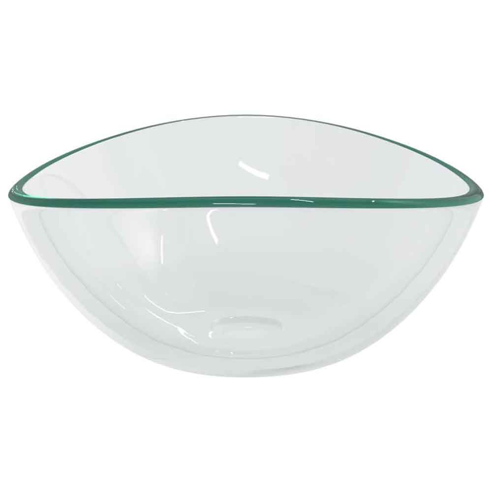 Tacoma Oval Countertop Basin Without Waste 545mm Wide 0TH - Clear Glass