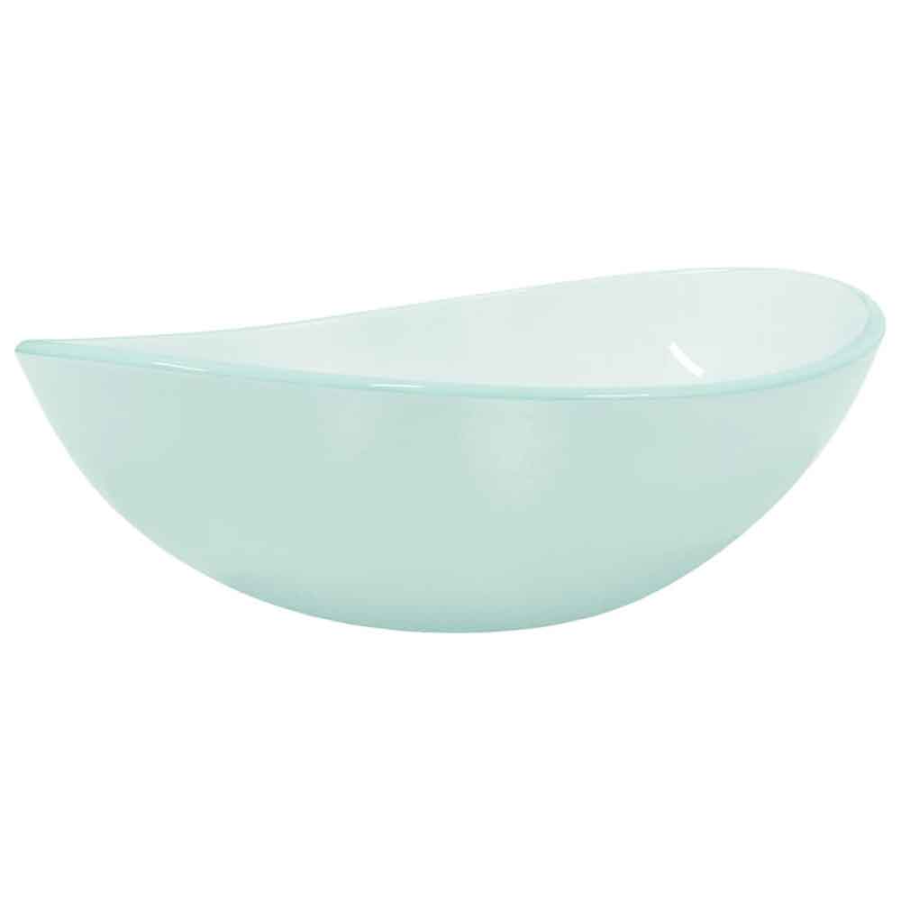 Tacoma Oval Countertop Basin Without Waste 545mm Wide 0TH - Frosted Glass