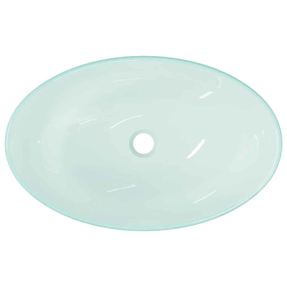 Tacoma Oval Countertop Basin Without Waste 545mm Wide 0TH - Frosted Glass