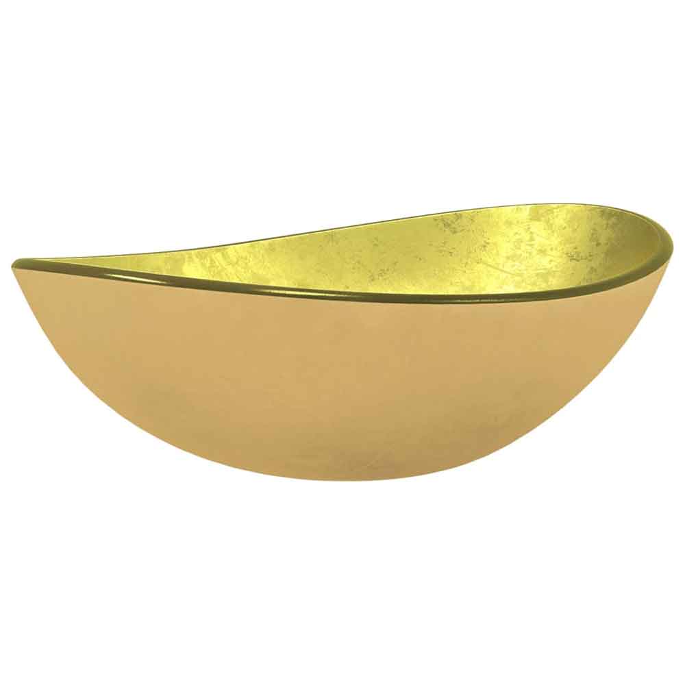 Tacoma Oval Countertop Basin Without Waste 545mm Wide 0TH - Gold Glass