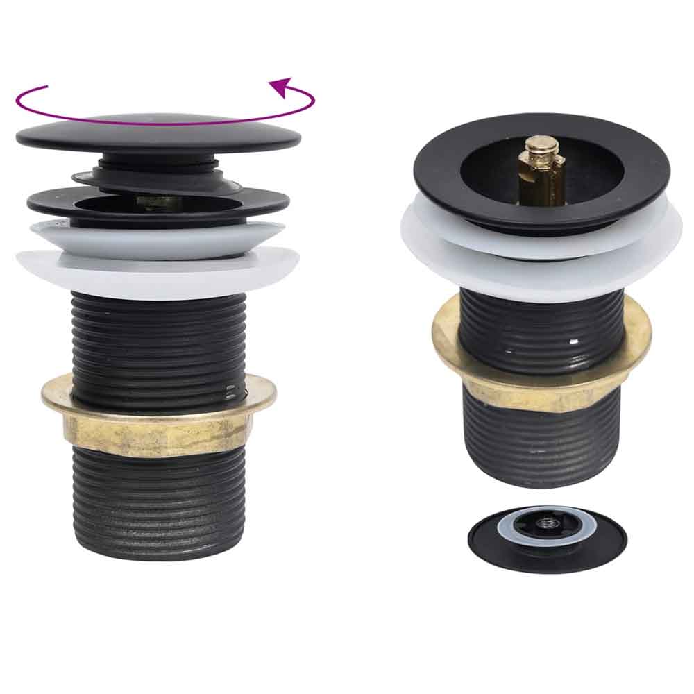 Tacoma Round Countertop Basin 420mm Wide With Black Tap And Waste - Black Glass