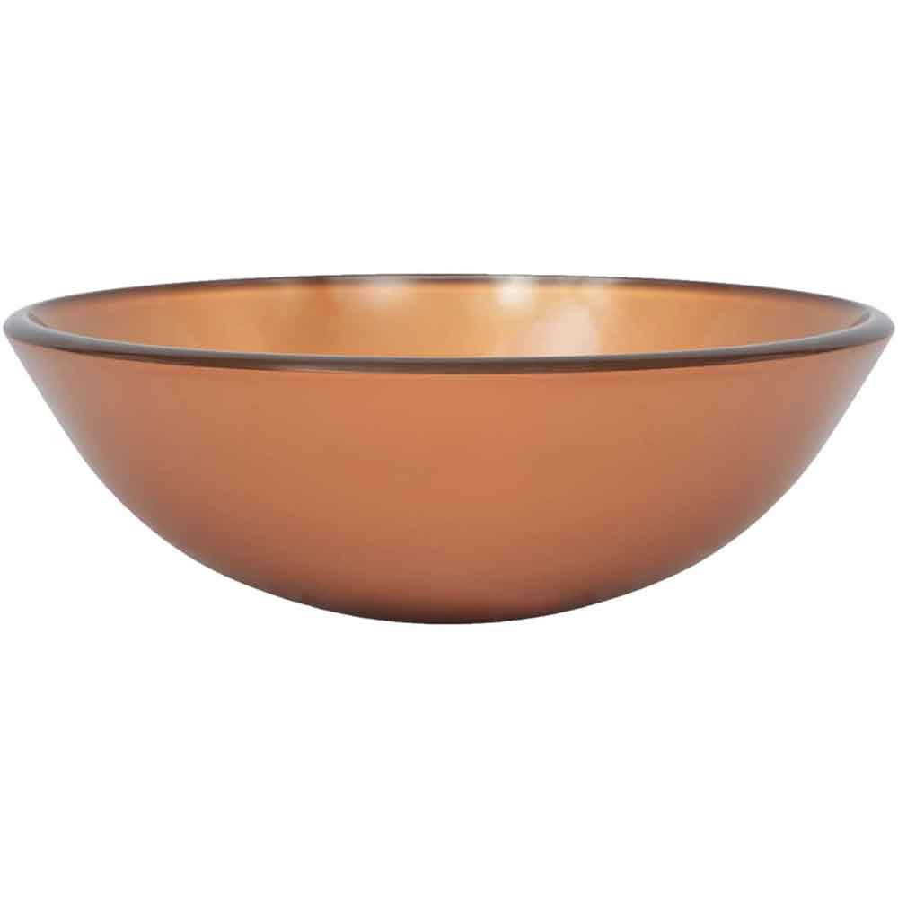 Tacoma Round Countertop Basin 420mm Wide With Black Tap And Waste - Brown Glass