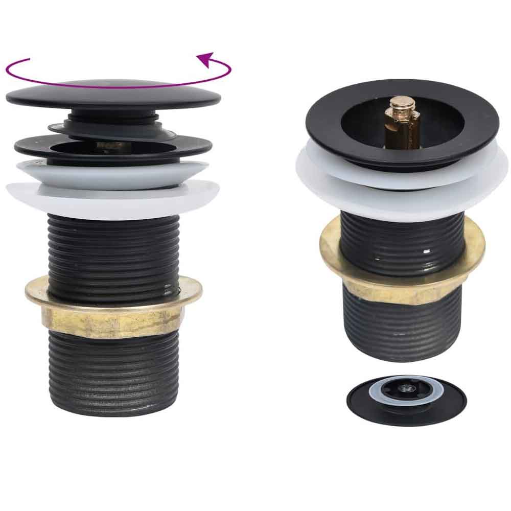 Tacoma Round Countertop Basin 420mm Wide With Black Tap And Waste - Brown Glass