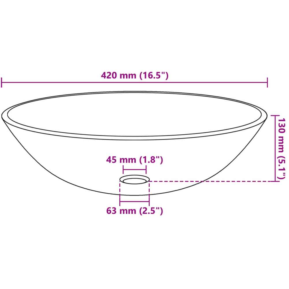 Tacoma Round Countertop Basin 420mm Wide With Black Tap And Waste - Brown Glass