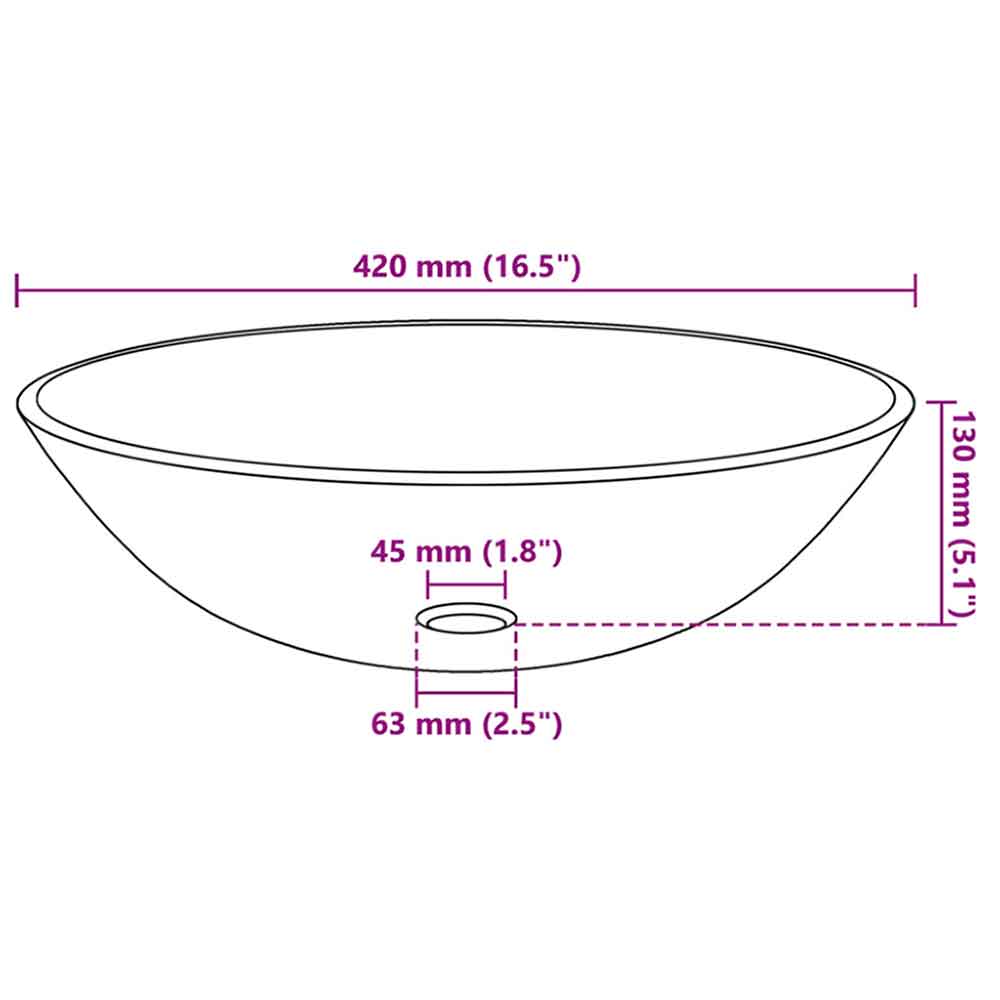 Tacoma Round Countertop Basin 420mm Wide With Gold Tap And Waste - Brown Glass