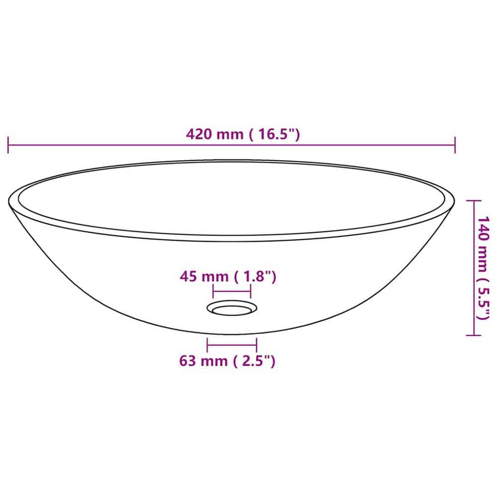 Tacoma Round Countertop Basin 420mm Wide With Grey Tap And Waste - Black Glass