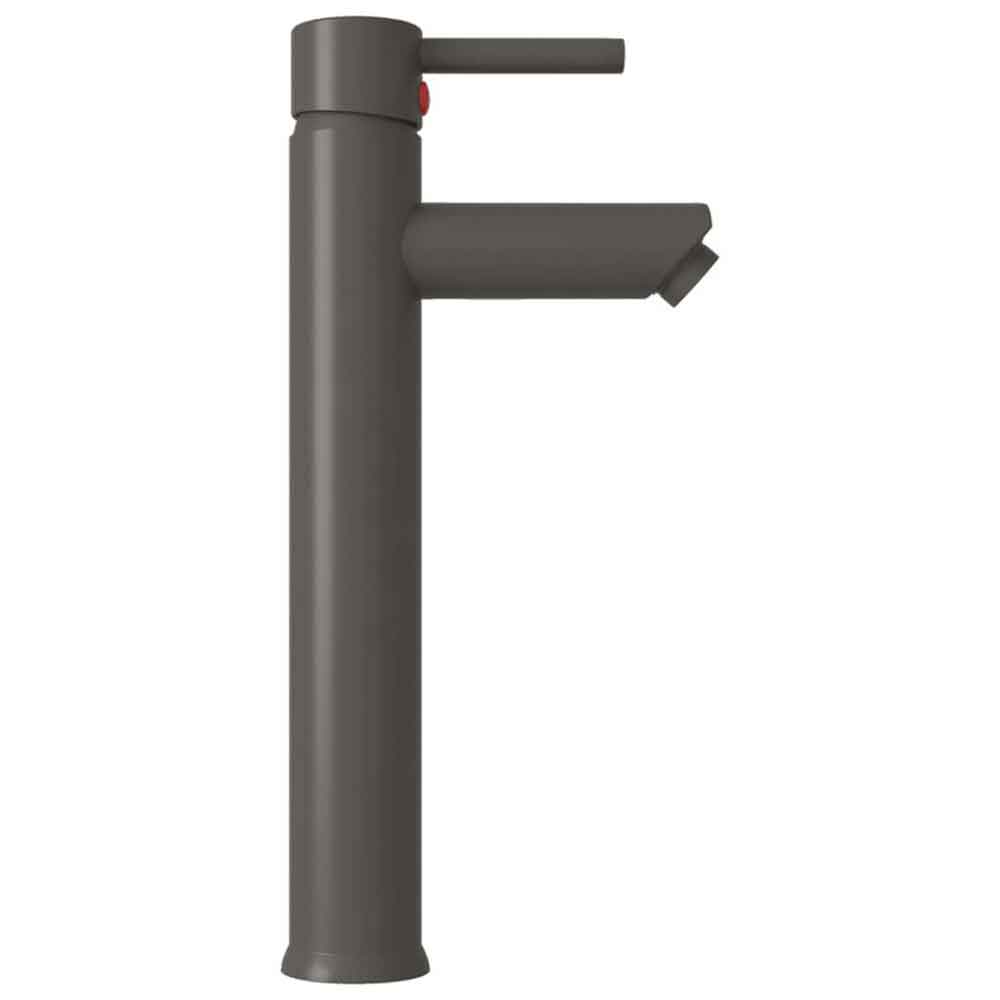 Tacoma Round Countertop Basin 420mm Wide With Grey Tap And Waste - Clear Glass